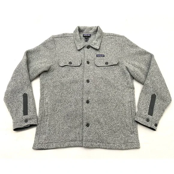 Patagonia Better Sweater Shirt Jacket Medium Gray Shacket Gorpcore Fleece Lined